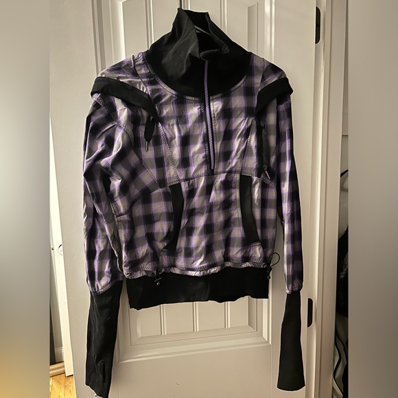Rare Lululemon purple plaid pullover jacket. - Picture 1 of 1